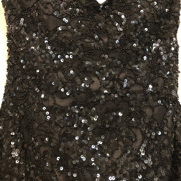 Scala 2 Black Sequin Beaded Strapless Mini Dress - Picture 2 of 7
